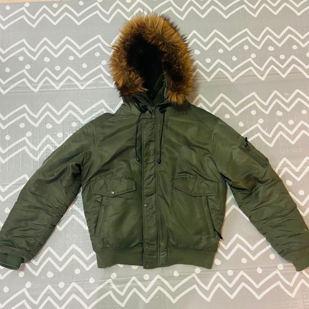 Schott Nyc Military Army Green Bomber Jacket Coat
